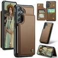 thumbnail image 1 of SaniMore for Samsung Galaxy S23 Ultra Wallet Case, RFID Blocking PU Leather Kickstand Credit Slots Flip Folio Protective Case, Double Magnetic Clasp Durable Shockproof Cover for S23 Ultra, Brown, 1 of 9