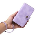 thumbnail image 1 of SaniMore with Samsung Galaxy S23 Wallet Case, PU Leather Multi-Function Detachable 2 in 1 Zipper Magnetic Cover with Card Holder Kickstand Wirstlet Shoulder Strap Crossbody Phone Case, Purple, 1 of 9