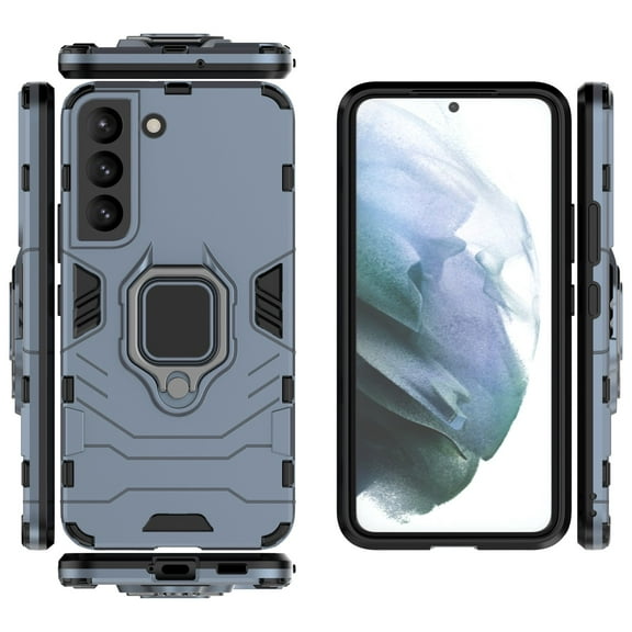 SaniMore for Samsung Galaxy S24 2024 Case, Heavy Duty Protective Shockproof TPU Bumper Rugged PC Backplane 360°Rotating Kickstand/Holder Thin Lightweight Magnetic Car Mount Anti-fall Case, Blue