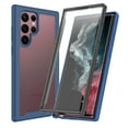 thumbnail image 1 of SaniMore for Samsung Galaxy S24 2024, Rugged PC & TPU Bumpers Two-Layer Transparent Cover with PET Screen Protector [Anti-Yellowing] Shockproof Cover for Galaxy S24, Darkblue, 1 of 4