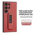 thumbnail image 1 of SaniMore for Samsung Galaxy S24 5G PU Leather Back Case, Slim All-Inclusive Case with Push-Pull Stand, Camera Lens Protection Shockproof Elegant Cover for Galaxy S24 6.2" 2024, Red, 1 of 9