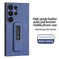 thumbnail image 1 of SaniMore for Samsung Galaxy S24 5G PU Leather Back Case, Slim All-Inclusive Case with Push-Pull Stand, Camera Lens Protection Shockproof Elegant Cover for Galaxy S24 6.2" 2024, Blue, 1 of 9