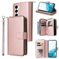 thumbnail image 1 of SaniMore for Samsung Galaxy S24 Case, 3 in 1 Zipper Purse Cover + Card Slots +  Kickstand + Detachable Lanyard Comprehensive Protective Shockproof Anti-drop Shell For Samsung Galaxy S24,Rosegold, 1 of 8