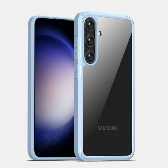 SaniMore for Samsung Galaxy S24 Case, Anti-slip Design Wireless Charging Heavy Duty Protective Drop Resistant Slim Fit Lightweight Transparent No-yellow Shell Samsung S24(6.2" 2024), Skyblue