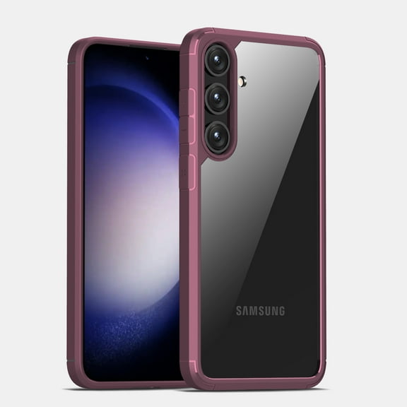 SaniMore for Samsung Galaxy S24 Case, Anti-slip Design Wireless Charging Heavy Duty Protective Drop Resistant Slim Fit Lightweight Transparent No-yellow Shell Samsung S24(6.2" 2024), Rose