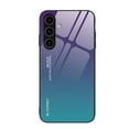thumbnail image 1 of SaniMore for Samsung Galaxy S24 Case, Gradient Tempered Glass Backplane Anti-scracth Drop Resistant Anti-fall Slim Fit Lightweight Fashion Luxury for Girls Women, Blue, 1 of 9
