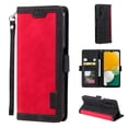 thumbnail image 1 of SaniMore for Samsung Galaxy S24 Case with Wristlet Strap PU Leather Shockproof TPU Shell Card Slots Cash Pocket Flip Kickstand Magnetic Closure Full Protective Business Wallet Cover, Red, 1 of 7