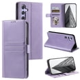 thumbnail image 1 of SaniMore for Samsung Galaxy S24 PU Leather Case, Wallet Design with Card Slots Cash Pocket [Wrist Strap] Flip kickstand Full Body Protection Magnetic Closure Business TPU Shell, Purple, 1 of 11