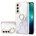 thumbnail image 1 of SaniMore for Samsung Galaxy S24 Plus 2024 Case with 360 Degree Rotating Metal Ring Shockproof TPU Backplane Marble Pattern Luxury Fashion Anti-drop Cover For Samsung Galaxy S24 Plus, White, 1 of 4