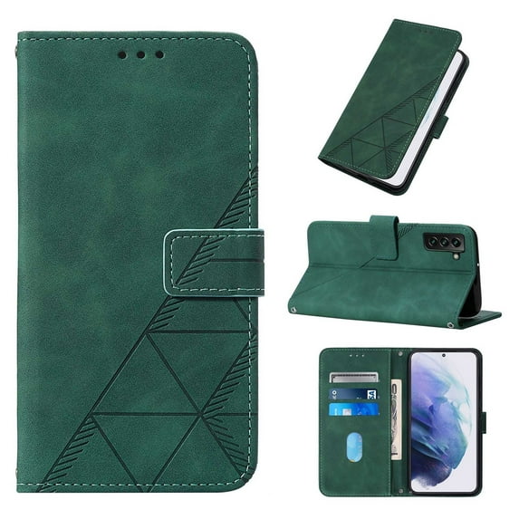 SaniMore for Samsung Galaxy S24 Plus 6.7" Case Wireless Charging Support, Magnetic Flip Wallet Card Holder PU Leather Cover Built-in Kickstand & Wrist Strap Full Body Protective Shell, Darkgreen