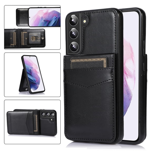 SaniMore for Samsung Galaxy S24 Plus Case, Card Slots Case with Flip Kickstand Premium Leather Magnetic Clasp Anti-scratch Anti-drop Heavy Duty Protective Case for Galaxy S24 Plus, Black