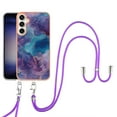 thumbnail image 1 of SaniMore for Samsung Galaxy S24 Plus Case, Marble Pattern 3 in 1 Heavy Duty Shockproof Full Body Hard PC IMD Bumper Crossbody Lanyard Women Girls Shockproof Cover for Samsung Galaxy S24 Plus, Purple, 1 of 7