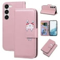 thumbnail image 1 of SaniMore for Samsung Galaxy S24 Plus Case, PU Leather Flip Folio Cover with Stand, Card Slots, [Lovely Pet Magnetic Clasp] Full Protetcion Shockproof TPU Wallet Shell for Samsung S24 Plus, Rosegold, 1 of 10