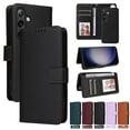 thumbnail image 1 of SaniMore for Samsung Galaxy S24 Plus Wallet Case, Detachable Strong Magnetic PU Leather Flip Cover PU Leather Magnetic Card Slots Cash Pocket Wristlet Strap Full Body Protective Stand Shell, Black, 1 of 12