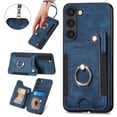 thumbnail image 1 of SaniMore for Samsung Galaxy S24 Plus Wallet Case, [RFID Blocking] Elastic Card Slot Vehicle Magnetic PU Leather Ring Holder & Lanyard Stand Money Pocket Cover for Samsung S24 Plus 5G, Blue, 1 of 12