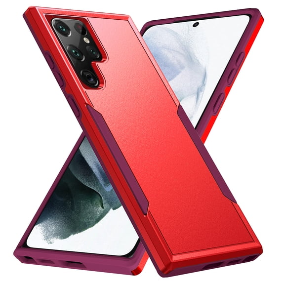 SaniMore for Samsung Galaxy S24 Ultra Case, Military Grade Drop Protection Hard PC + Shock Absorption TPU Bumper Dual-Layer Shockproof Anti-Scratch Cover for Galaxy S24 Ultra 2024, Red