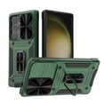 thumbnail image 1 of SaniMore for Samsung Galaxy S24 Ultra Stand Case, Slide Camera Cover 360 Degree Rotating Kickstand Magnetic Car Mount Hybird Tri-layer Rugged Shell Military-grade Shockproof Anti-drop Cover, Darkgreen, 1 of 5