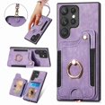 thumbnail image 1 of SaniMore for Samsung Galaxy S24 Ultra Wallet Case, [RFID Blocking] Elastic Card Slot Vehicle Magnetic PU Leather Ring Holder & Lanyard Stand Money Pocket Cover for Samsung S24 Ultra 5G, Purple, 1 of 12