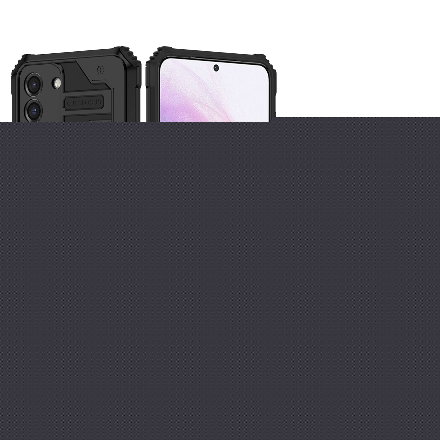 SaniMore for Samsung Galaxy S25+ Camera Protection Case with Invisible Sliding Card Slot, Rugged PC & TPU Bumpers Cover Folding Kickstand Upgraded Military Shockproof Protective Shell, Black