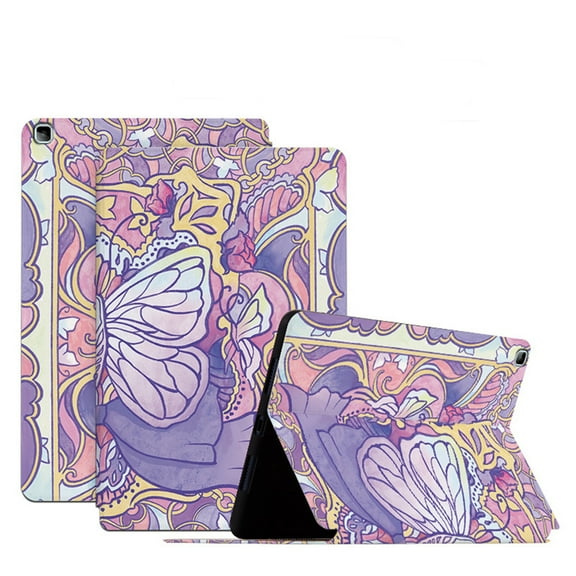 SaniMore for Samsung Galaxy Tab A7 10.4" 2020 (SM-T500/T505/T507) Intelligent Power-Saving Case, PU Leather Case with Adjustable Kickstand Shockproof Protective Case for Women Ladies, Magic Butterfly