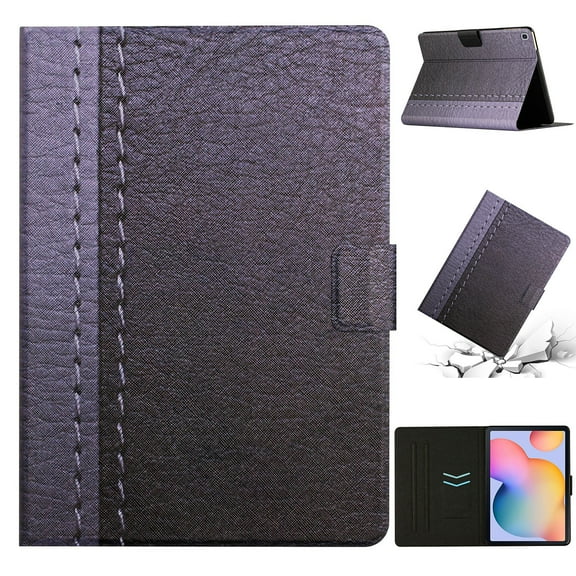 SaniMore for Samsung Galaxy Tab A7 Lite 8.7" 2021 (SM-T220/T225) Case, Auto Sleep/Wake, PU Leather Patchwork Magnetic Wallet Cover Support Card Slot & Kickstand Shockproof Protective Shell, Gray