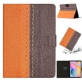 thumbnail image 1 of SaniMore for Samsung Galaxy Tab A7 Lite 8.7" 2021 (SM-T220/T225) Case, Auto Sleep/Wake, PU Leather Patchwork Magnetic Wallet Cover Support Card Slot & Kickstand Shockproof Protective Shell, Orange, 1 of 7