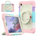thumbnail image 1 of SaniMore for Samsung Galaxy Tab A7 Lite 8.7" 2021 (SM-T220/T225) Case, PC & Silicone Cover with Pencil Holder & Hand Grip & Ring Kickstand Screen Protector Shockproof Protective Shell, Pink/Colorful, 1 of 7