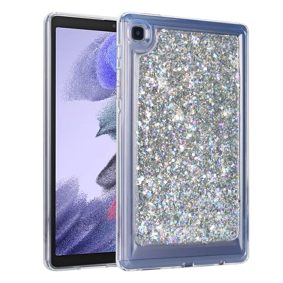 SaniMore for Samsung Galaxy Tab A7 Lite 8.7 inch 2021 Model (SM-T220/T225) Cover, Glitter Stylish TPU Soft Shockproof Anti-fall Back Case Slim Lightweight for Girls Women, Green