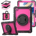 thumbnail image 1 of SaniMore for Samsung Galaxy Tab A8 10.5 inch 2022 SM-X200/SM-X205 Back Case with 360° Rotating Kickstand Holder Screen Protector Tri-layer Heavy Duty Drop-resistant Shockproof Case, Rose/Black, 1 of 10