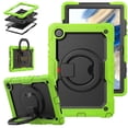 thumbnail image 1 of SaniMore for Samsung Galaxy Tab A8 10.5 inch 2022 SM-X200/SM-X205 Back Case with 360° Rotating Kickstand Holder Screen Protector Tri-layer Heavy Duty Drop-resistant Shockproof Case, Green, 1 of 10