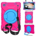 thumbnail image 1 of SaniMore for Samsung Galaxy Tab A8 (SM-X200/X205) Case Built-in Pencil Holder, Multi-Functional Cover Support Shoulder & Handle Strap & Kickstand Military Shockproof Protective Shell, Rose/Blue, 1 of 8