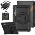 thumbnail image 1 of SaniMore for Samsung Galaxy Tab S8 Ultra 14.6 SM-x900/x906 Back Case with 360° Rotating Kickstand Holder Screen Protector Tri-layer Heavy Duty Drop-resistant Shockproof Case, Black, 1 of 7