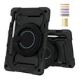thumbnail image 1 of SaniMore for Samsung Galaxy Tab S9 11.0" 2023 SM-X710 Tablet Case, 3 Layers Protection Kids-friendly Cover with Rotating Stand Handle, Shoulder Strap Pen Holder Armor Silicone Cover, Black, 1 of 16