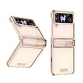 thumbnail image 1 of SaniMore for Samsung Galaxy Z Flip 3 (6.7" 2021) Case with Built-in Tempered Glass Protector (2pcs)( Hinge Protection Full Body Protection Plating Bumper Shockproof Anti-drop Clear Shell, Rosegold, 1 of 7