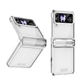 thumbnail image 1 of SaniMore for Samsung Galaxy Z Flip 3 (6.7" 2021) Case with Built-in Tempered Glass Protector (2pcs)( Hinge Protection Full Body Protection Plating Bumper Shockproof Anti-drop Clear Shell, Silver, 1 of 7