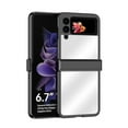 thumbnail image 1 of SaniMore for Samsung Galaxy Z Flip 3 6.7" Case, Plating Mirror 2 in 1 Folding Design for Women Girls Hard PC Ultra-Thin Lightweight Shockproof Protective Cover for Samsung Z Flip 3, Black, 1 of 8