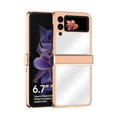 thumbnail image 1 of SaniMore for Samsung Galaxy Z Flip 3 6.7" Case, Plating Mirror 2 in 1 Folding Design for Women Girls Hard PC Ultra-Thin Lightweight Shockproof Protective Cover for Samsung Z Flip 3, Rosegold, 1 of 8