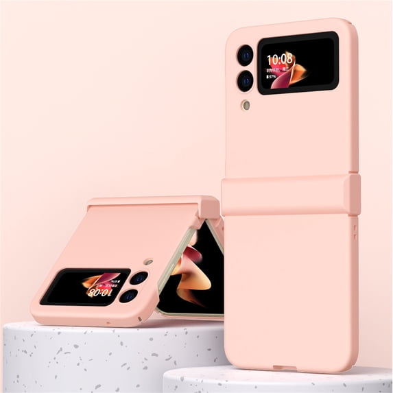 SaniMore for Samsung Galaxy Z Flip 3 6.7" Folding Hinge Case, Rugged PC Anti-Fingerprint Anti-Scratch Heavy Duty Full Body Protective Case for Samsung Z Flip 3 Women Men, Pink