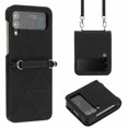 thumbnail image 1 of SaniMore for Samsung Galaxy Z Flip 3 6.7" PU Leather Case, Anti-Scratch Ultra-Thin Folding Cover Built-in Multi-View Kickstand & Detachable Shoulder Strap Full Body Protective Shell, Black, 1 of 5