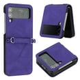 thumbnail image 1 of SaniMore for Samsung Galaxy Z Flip 3 Case, Ultra-Thin PU Leather & Rugged PC Folding Cover Built-in Kickstand & Holder Anti-Scratch Heavy Duty Full Body Protective Shell for Samsung Z Flip 3, Purple, 1 of 6