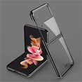 thumbnail image 1 of SaniMore for Samsung Galaxy Z Flip 3 Electroplating Folding Case, Rugged PC High Transparent [Not Yellowing Technology] Full Body Protective Case for Samsung Z Flip 3 Women Men, Black, 1 of 6