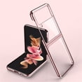 thumbnail image 1 of SaniMore for Samsung Galaxy Z Flip 3 Electroplating Folding Case, Rugged PC High Transparent [Not Yellowing Technology] Full Body Protective Case for Samsung Z Flip 3 Women Men,Rosegold, 1 of 6