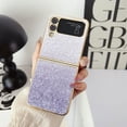 thumbnail image 1 of SaniMore for Samsung Galaxy Z Flip 3 Folding Case, Plating Gradient Glitter Shockproof Rugged PC Slim Lightweight Heavy Duty Full Body Protective Cover for Samsung Galaxy Z Flip 3 6.7", Purple, 1 of 7