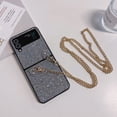 thumbnail image 1 of SaniMore for Samsung Galaxy Z Flip 4 (6.7" 2022) Case, Glitter Bling Diamond Fashion Stylish [Detachable Metal Crossbody Lanyard] Shockproof Antidrop Wear-resistant Shell for Galaxy Z Flip 4, Black, 1 of 11