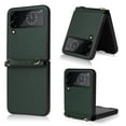 thumbnail image 1 of SaniMore for Samsung Galaxy Z Flip 4 (6.7" 2022) Case, PU Leather Hinge Protection Crossbody Lanyard Wear-resistant SlimLightweight Shockproof Anti-fall Shell, Darkgreen, 1 of 8