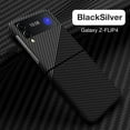 thumbnail image 1 of SaniMore for Samsung Galaxy Z Flip 4 6.7" 2022 Folding Case, Carbon Fiber Shockproof Anti-drop Lens All-inclusive Wireless Charging Anti-fingerprint Slim Magnetic Case for Galaxy Z Flip 4, Blacksilver, 1 of 10