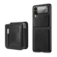thumbnail image 1 of SaniMore for Samsung Galaxy Z Flip 4 (6.7" 2022) Phone Case, Back Lens Glass Protector 360° Rotation Belt-clip Holster & Pen Holder Wear-resistant PU Leather Rugged PC Folding Shell, Black, 1 of 10
