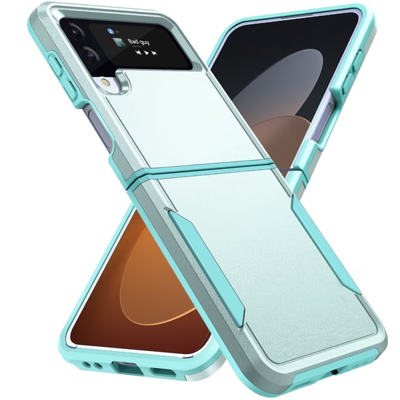 SaniMore for Samsung Galaxy Z Flip 4 6.7" Folding Case, Rugged PC Back & TPU Bumpers Anti-Fingerprint Heavy Duty Full Body Protective Case for Samsung Z Flip 4 Women Men, Green