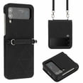 thumbnail image 1 of SaniMore for Samsung Galaxy Z Flip 4 6.7" PU Leather Case, Anti-Scratch Ultra-Thin Folding Cover Built-in Multi-View Kickstand & Detachable Shoulder Strap Full Body Protective Shell, Black, 1 of 5