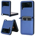 thumbnail image 1 of SaniMore for Samsung Galaxy Z Flip 4 6.7" PU Leather Case, Magnetic Wallet Ultra-Thin Cover with Wrist Strap & Card Slot Anti-Scratch All-Inclusive Protective Shell, Blue, 1 of 6